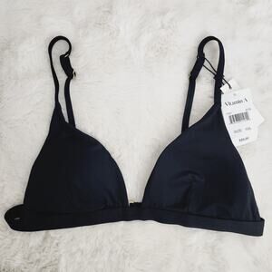 Vitamin A Moss Black Triangle Bikini Top D DDD Cup Size 10 Large NWT EcoLux Swim